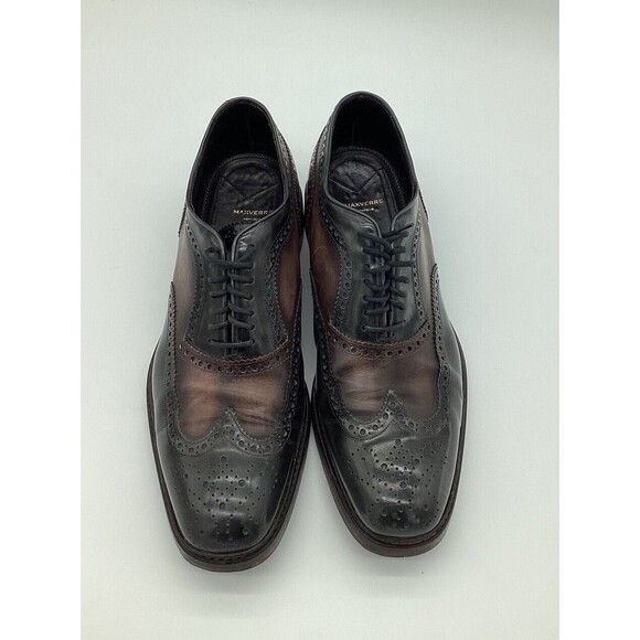 MAX VERRE Neopolis Dress Shoes Burnished Leather Brogue Wingtip Derby 10.5 Italy main image 5